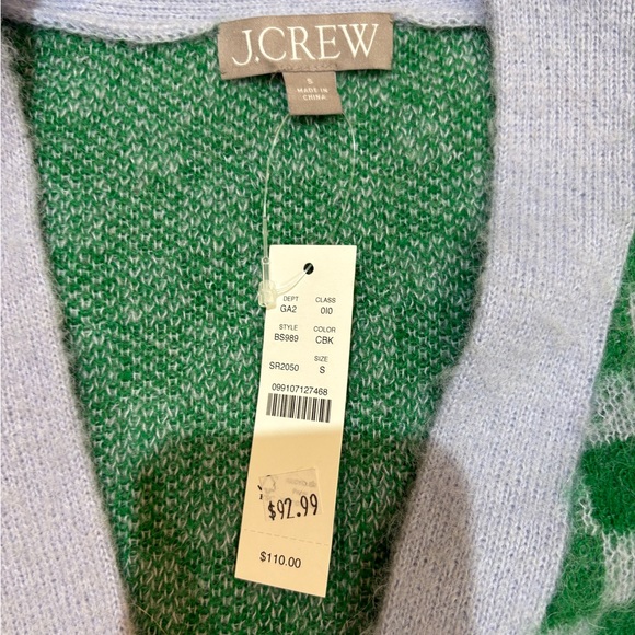 J. Crew Green and Blue Checkered Cardigan - Picture 4 of 5